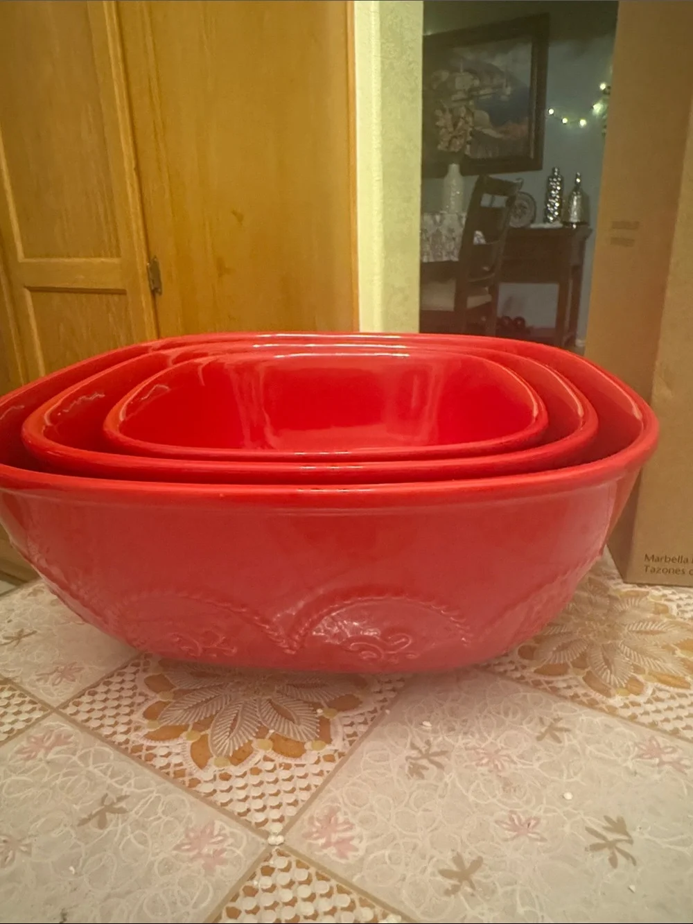 Princess House Marbella Ruby Square Nesting Bowls